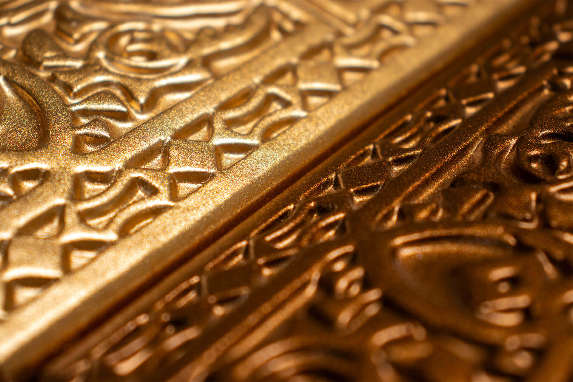 Photo of a detail of a golden frame