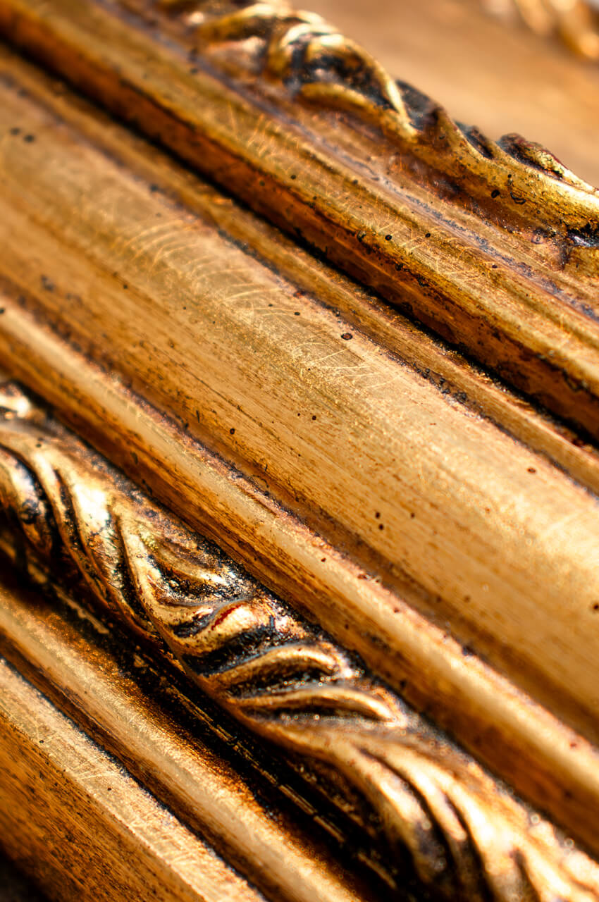 Frames hand-painted with gold finish