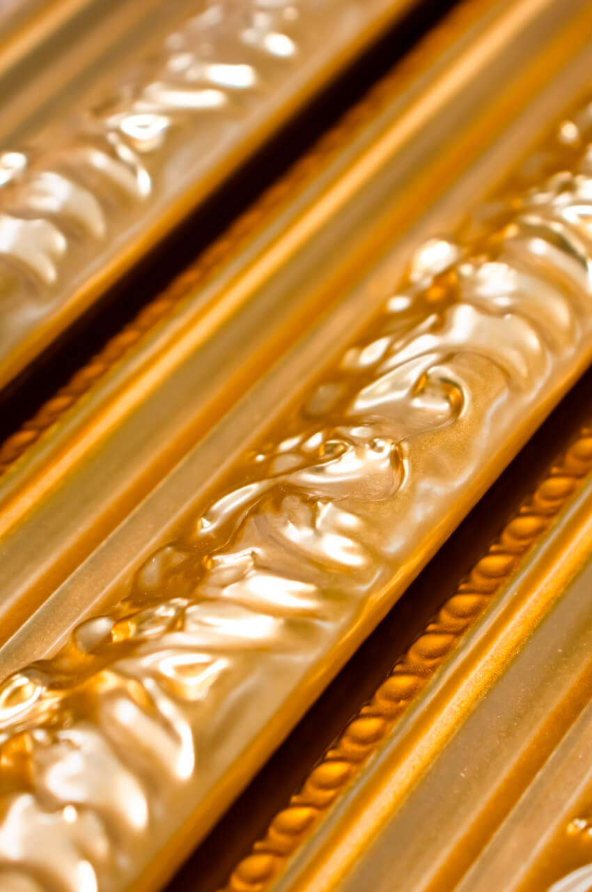 Frame painted with gold-effect paint