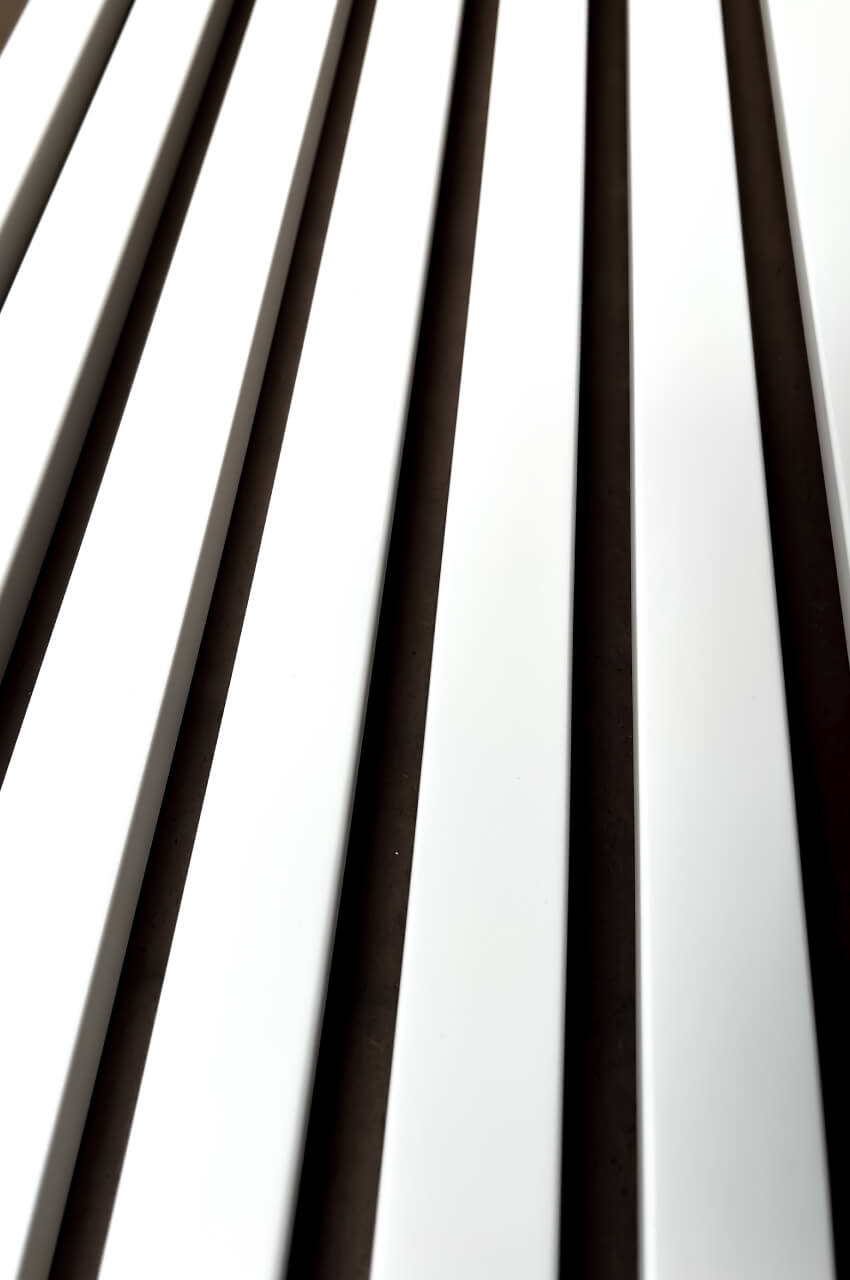 White frames treated with solvent-based spray primer