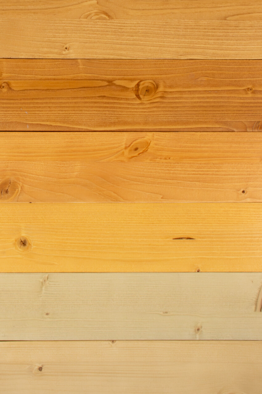 Wooden boards colored with different gradients